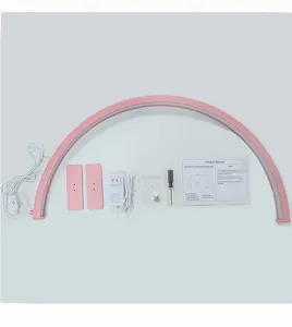Half moon nail lamp with full accessories kit including power adapter and desk stands for salon.