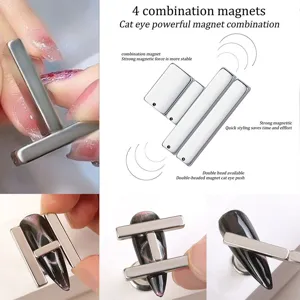 Set di strumenti per unghie magnetiche occhi di gatto con 4 magneti di combinazione per manicure.