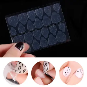 Transparante dubbelzijdige nagel jelly lijm kleeflaminaten voor press-on nagels 24st detail