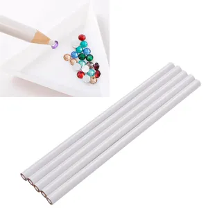 Nail art rhinestone picker pencil white wax pens for diamond gems pickup tools craft accessories