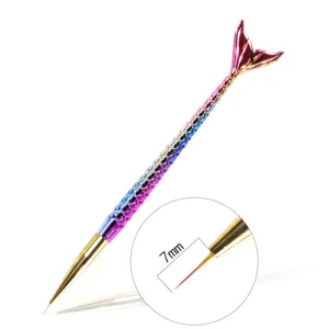Farbverlauf Meerjungfrau Nailart Linienmalerei Pinsel mit 7mm feiner Spitze für Maniküre.