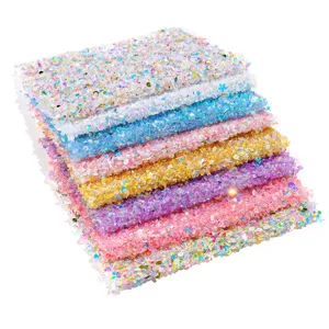 Colorful glitter nail art table mat 7-color sparkling sequin hand pillow cushion for salon use