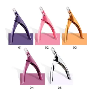 Professional U-shaped nail clipper for acrylic fake nails, French manicure edge cutter tool.