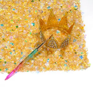 Glitter nail table mat and wrist pillow pad with sparkling sequins for nail art tools.