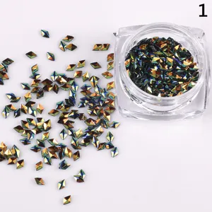 3D Nagelkunst Diamant Strasssteine, holografische Rauten Glitzer Pailletten für DIY Nägel.