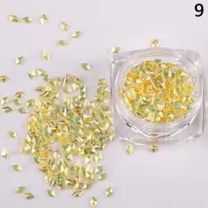 3D Rauten Nagelkunst Pailletten holografischer Diamantglitter für DIY Maniküre Design Details.