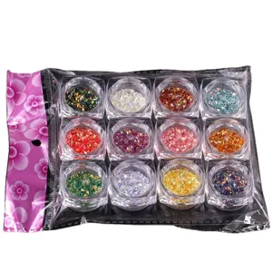 3D Diamant Nagelkunst Glitzer Set Rhombus Strasssteine für DIY Gel Maniküre Dekoration