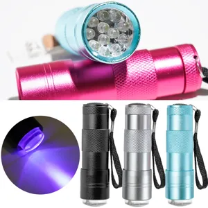 Draagbare mini LED UV nagellamp zaklamp gereedschap met metalen behuizing voor gel polish.