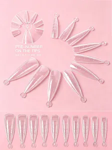 Moldes de uñas transparentes para extensión rápida, números claros 0-9 para un diseño de uñas fácil.