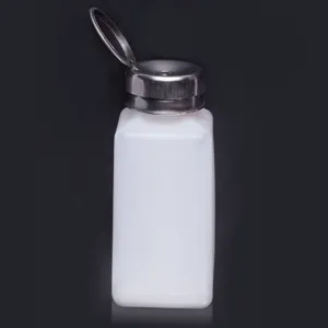 Empty plastic pump bottle for nail polish remover, large capacity press dispenser tool.