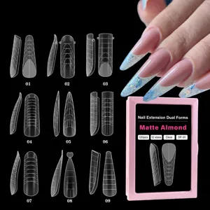 Moldes Transparentes para Extensión de Uñas Formas Duales Uñas Postizas Artificiales Transparentes para Manicura de Construcción Rápida Herramientas de Arte de Uñas