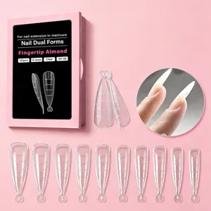 Set de formas dobles para extensión de uñas, 120 piezas transparentes para arte de manicura.