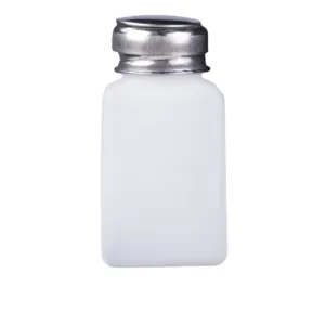 Empty plastic press pump bottle for nail polish remover, makeup water and beauty tools container.