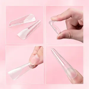 Formas de extensión de uñas transparentes puntas de uñas de cristal herramienta