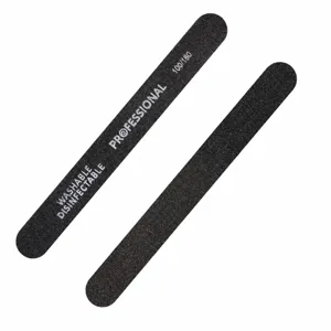 Professional double-sided nail file 100/180 grit washable manicure buffer tool for salon.