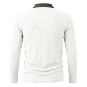 Men's Casual Solid Color Long Sleeve Polo Shirt Breathable Lapel Tops Daily