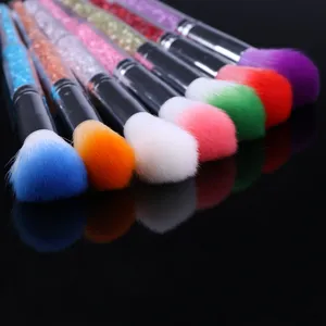 Pinceau dépoussiéreur d'ongles strass coloré pinceau maquillage poudre poils doux outil pro