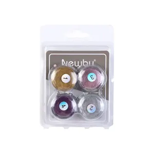 Fester Nagel Spiegelpuder Set mit 4 Farben, professioneller Metallic Chrom Glitzer Nagelkunst.