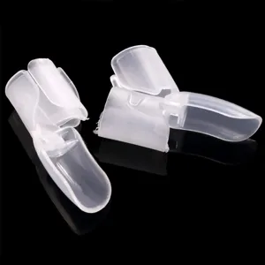 Clear plastic nail protector clips designed for anti-scratch and easy nail art care and removal.