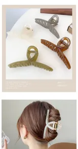 Jelly Color Cross Hair Claw Large Shark Clip Simple Hairpin Elegant Headwear For Women