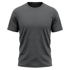 Detailed closeup view showing the gray mesh texture and fabric of the athletic t-shirt.