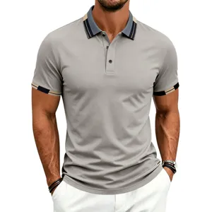 Polo de golf de manga corta para hombre deporte casual secado rápido vista detalle.