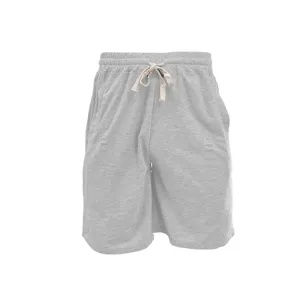 Casual grey distressed shorts, loose fit basketball shorts with drawstring and ripped details.