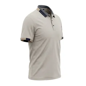 Polo de golf de manga corta para hombre secado rápido deporte casual top polo