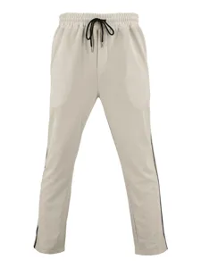 Pantalón de chándal casual para hombre de punto gofrado con cordón negro y franja