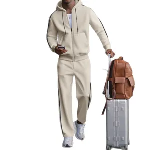 Conjunto de chándal casual para hombre con capucha chaqueta y pantalón estilo otoño moda