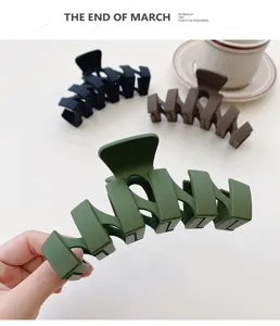 Matte large hair claw clip for women elegant shark clip minimalist hair styling updo accessories