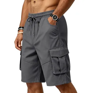 Pantalones cortos cargo casuales para hombre holgados de exterior con bolsillos.