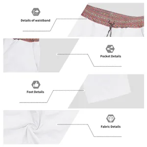 Detailed view of men's casual linen trousers showing waistband, pocket, and fabric.