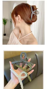 Large jelly cross hair claw clip for women stylish hair accessories daily styling pin