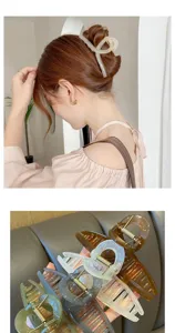 Jelly color cross hair claw clip large shark clip for women simple hair styling pin