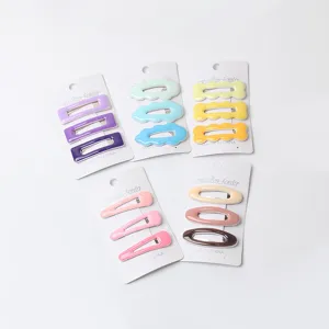 Bonito juego de pinzas para el cabello pastel, nube dulce y horquillas geométricas para mujeres.