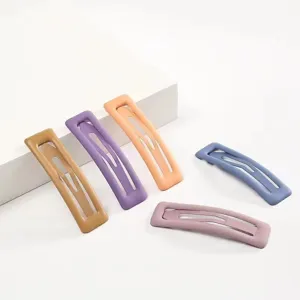 Set di fermagli per capelli rettangolari opachi colorati, accessori per frangia e styling.