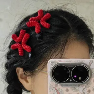 Plush Knit Novelty Hair Clip Cute Funny Angry Symbol Duckbill Hairpin Soft Side Bangs Clip Hair Accessories For Women