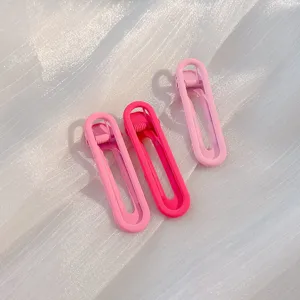 Candy color geometric duckbill hair clips sweet side bangs clips set for daily wear details view