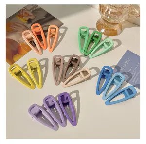 Candy color water drop hair clips set, sweet dopamine side bangs duckbill clips, cute hair accessories.