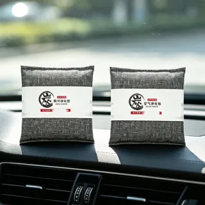 Car bamboo charcoal air purifying bag activated carbon odor remover for new vehicle interior.