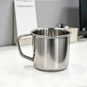 Edelstahl Wasserbecher Metall Tasse Tragbare Trinkbecher Büro Zuhause Schüler Becher