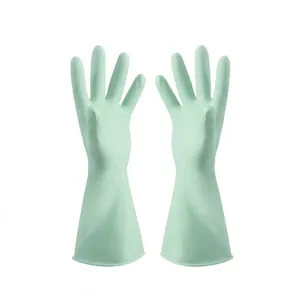 Green household cleaning gloves waterproof dishwashing gloves durable non-slip kitchen gloves