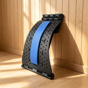 Back stretcher lumbar support device with massage nodes for spine relaxation and fitness.
