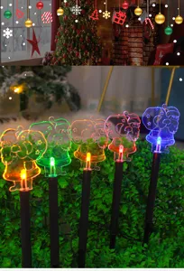 Solar Weihnachts-Weihnachtsmann-Erdspießleuchten, 1-zu-5 dekorative LED-Rasenlampe.