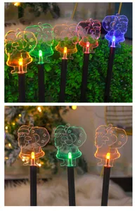 Solar Weihnachts Gartenbeleuchtung LED Santa wasserdichte Außen Rasen Dekorationsleuchten