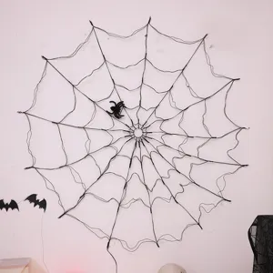 Cadena de luces LED telarana Halloween decoracion de pared fiesta interior tematica espeluznante.