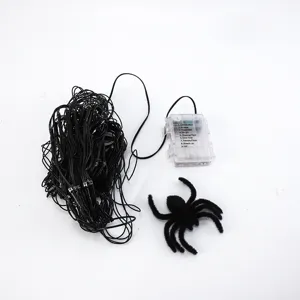 Guirnalda de luces LED de Halloween con caja de pilas y decoración de araña muy espeluznante.