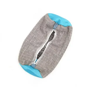 Bolsa duradera para lavar zapatos en lavadora, bolsa de malla para ropa con cremallera, gris.