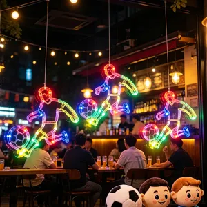 LED football neon lights window hanging decoration colorful ambient lighting room decor